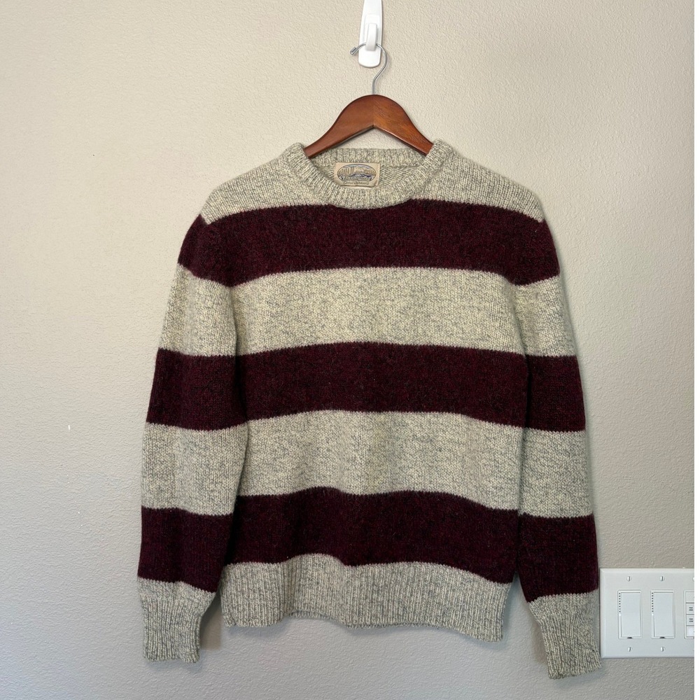 Vintage 90s Britches Great Outdoors Wool Blend Striped Oversized Sweater Large